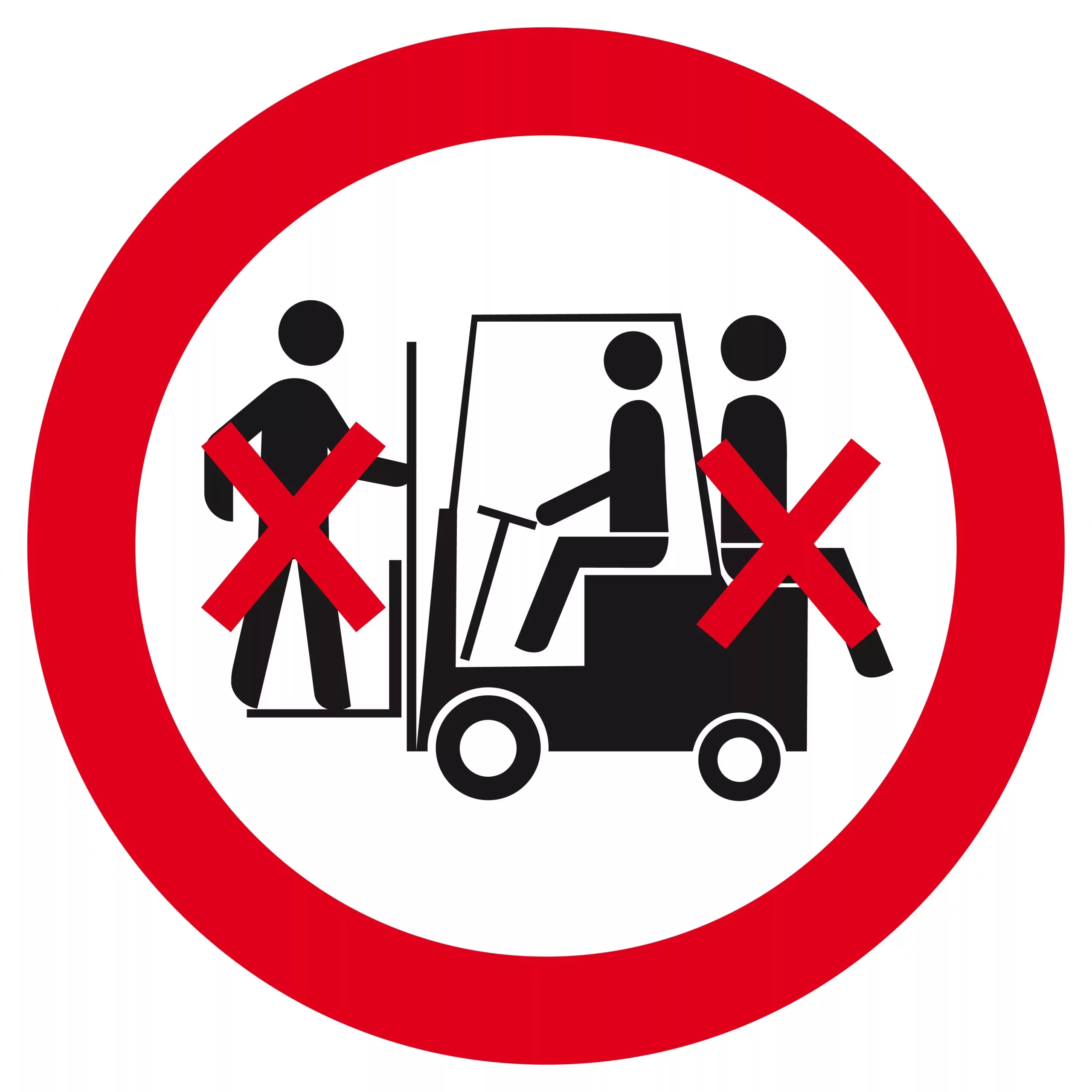 Panneau rond "interdit de transporter des personnes" Vinyle adhésif 1 Panneau rond "interdit de transporter des personnes" en PS choc conforme à la norme ISO 7010. La forme, la couleur et la conception des symboles graphiques de ces signaux sont conformes aux normes ISO 3864-1 et ISO 3864-3