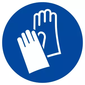 Panneau rond "gants de protection obligatoires" Vinyle adhésif