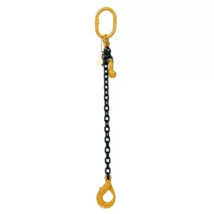 Elingue chaine 1 brin, grade 80, crochet verrouillage automatique et raccourcisseurs