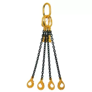 Élingue chaîne 4 brins Grade 80 – Crochets automatique et raccourcisseurs