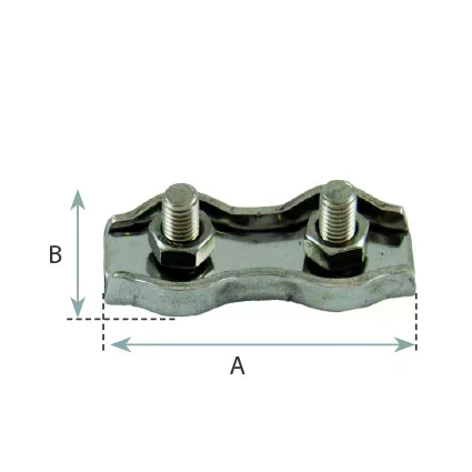 Serre-câble inox plat 2 boulons AISI 304 2 Serre-câble inox plat 2 boulons AISI 304 – Image 2