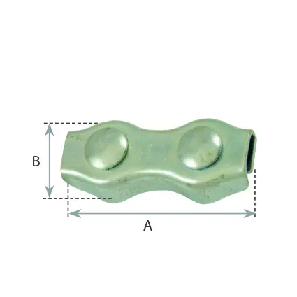 Serre-câble acier plat 2 boulons zingué blanc 2 Serre-câble acier plat 2 boulons zingué blanc – Image 2