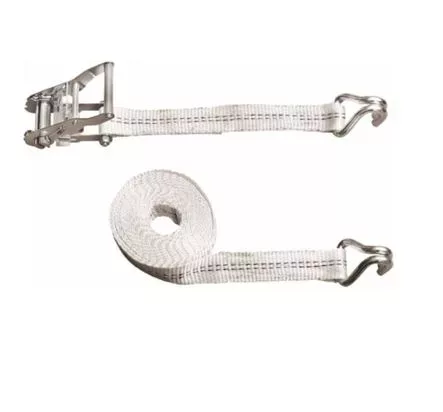 sangle d’arrimage 35 mm, cliquet et crochets inox 1 Sangle d'arrimage 35 mm INOX
