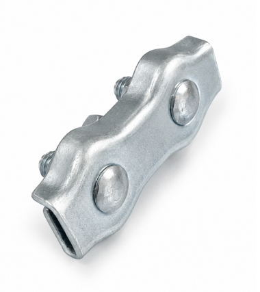 Serre-câble acier plat 2 boulons zingué blanc 5 Serre-câble acier plat 2 boulons zingué blanc