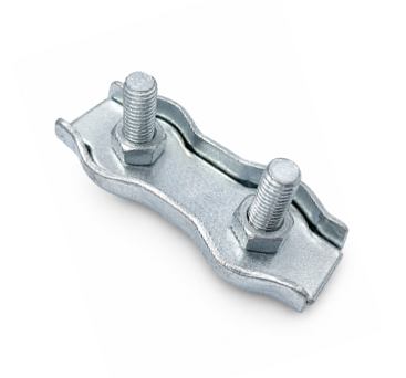 Serre-câble acier plat 2 boulons zingué blanc 3 Serre-câble acier plat 2 boulons zingué blanc