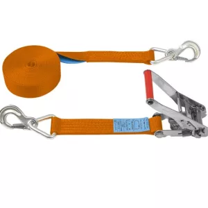 Sangle d’arrimage 50 mm 6T, crochets à linguet de sécurité – EN 12195-2
