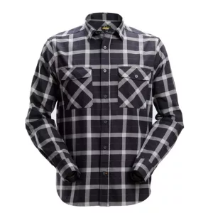 Chemises SNICKERS - 8516 Chemise à carreaux à manches longues en flanelle - XL, Noir