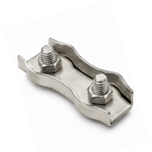 SERRE CABLE INOX DEUX BOULONS AISI 304