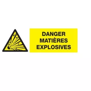 Panneau rectangulaire "danger matières explosives"