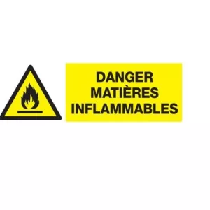 Panneau rectangulaire "danger matières inflammables"