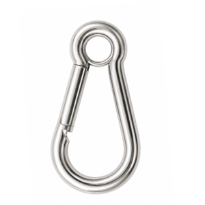 Mousqueton pompier à œil inox AISI 316.