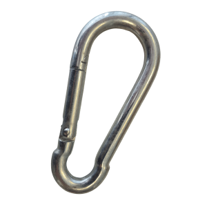 Mousqueton pompier acier zingué blanc