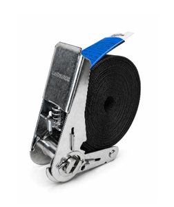 Sangle d’arrimage 25 mm type ceinture avec tendeur à cliquet noir