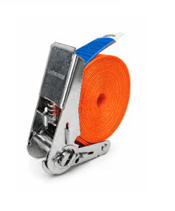 Sangle d’arrimage 25 mm type ceinture à cliquet 5 Sangle d’arrimage 25 mm type ceinture avec tendeur à cliquet orange