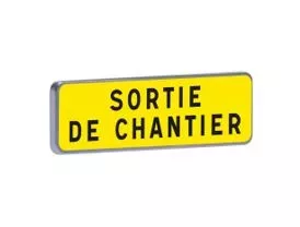 Panonceau rectangulaire métallique "sortie de chantier"