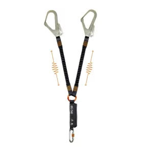 Longe double élastique avec absorbeur Neofeu | - 1 connecteur acier à vis (screw lock) et 2 MGO acier