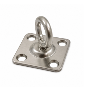 Pontet inox tournant sur platine carrée AISI 316