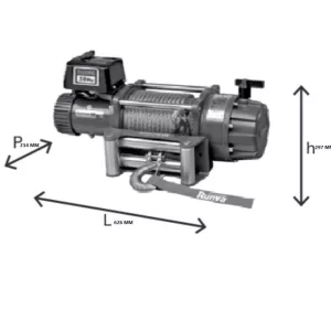 Treuil dépanneuse 12/24 V 9072 kg - 9072Kg-12V-cable acier