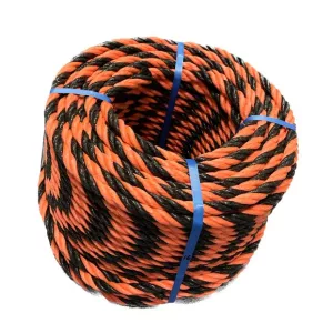 Cordage polypropylène orange et noir visible