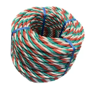 Cordage polypropylène rouge vert blanc visible