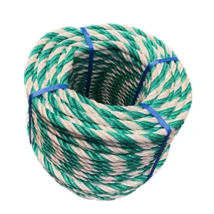 Cordage polypropylène vert et blanc flottant